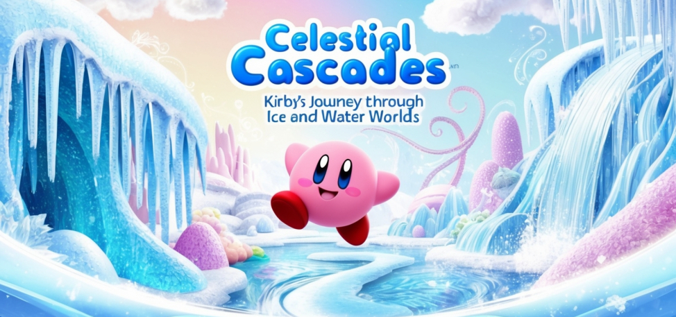 Celestial Cascades: Kirby's Journey Through Ice and Water Worlds